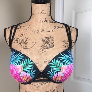 Shade & Shore Bikini Top Black Tropical 34DD